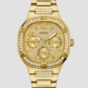 Gold-Tone and Crystal Multifunction Watch