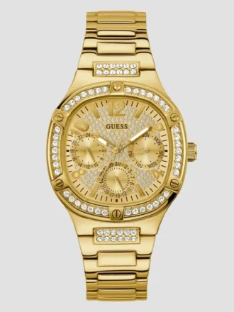 Gold-Tone and Crystal Multifunction Watch