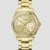 Gold-Tone and Crystal Multifunction Watch