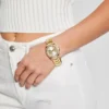 Gold-Tone and Crystal Multifunction Watch