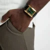 Gold-Tone and Emerald Analog Watch