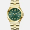 Gold-Tone and Green Analog Watch