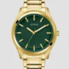 Gold-Tone and Green Analog Watch