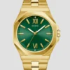 Gold-Tone and Green Analog Watch