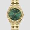 Gold-Tone and Green Analog Watch