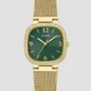 Gold-Tone and Green Mesh Analog Watch