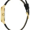 Gold-Tone and Leather Analog Logo Watch
