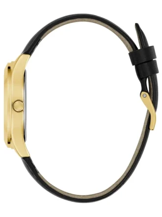 Gold-Tone and Leather Analog Logo Watch