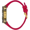 Gold-Tone and Red Silicon Multifunction Watch
