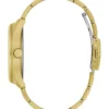 Gold-Tone and Textured Blue Multifunction Watch