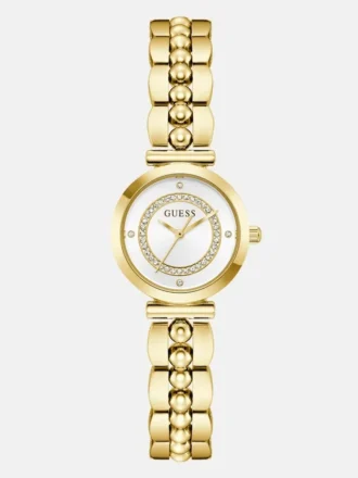 Gold-Tone Beaded Analog Watch