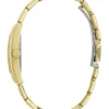 Gold-Tone Crystal Square Analog Watch