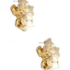 Gold-Tone Flower Stud Earring