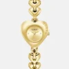 Gold-Tone Heart Analog Watch