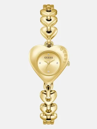 Gold-Tone Heart Analog Watch