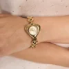 Gold-Tone Heart Analog Watch