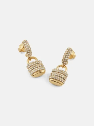 Gold-Tone Pava Padlock Earrings