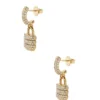 Gold-Tone Pava Padlock Earrings
