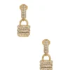 Gold-Tone Pava Padlock Earrings