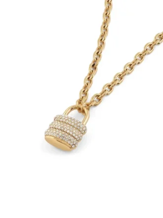 Gold-Tone Pava Padlock Necklace
