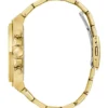 Gold-Tone Rhinestone Multifunction Watch