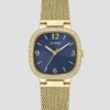 Gold-Tone Rounded Crystal Analog Watch