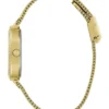 Gold-Tone Rounded Crystal Analog Watch