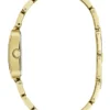 Gold-Tone Textured Square Analog Watch
