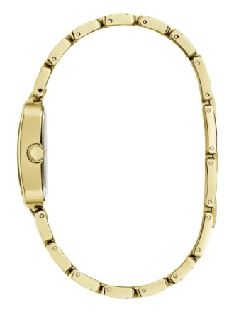 Gold-Tone Textured Square Analog Watch