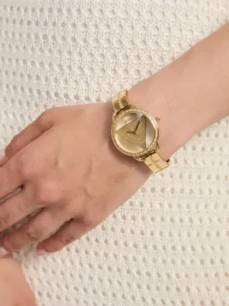 Gold-Tone Triangle Analog Watch