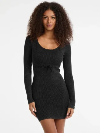 Guess Originals Eco Vintage Tie Mini Sweater Dress