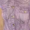 Guess Originals Printed Stud and Denim Mesh Top