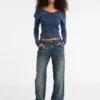 Guess Originals Ribbed Foldover Cardigan