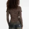 Guess Originals Ribbed Foldover Cardigan