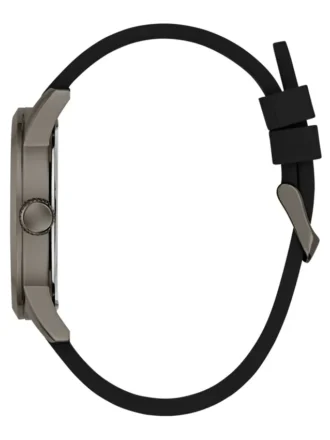Gunmetal-Tone and Blue Analog Watch