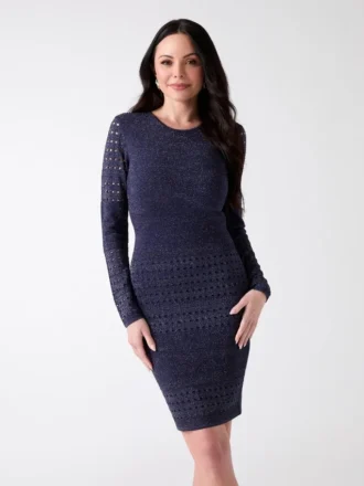 Henley Long-Sleeve Sweater Dress
