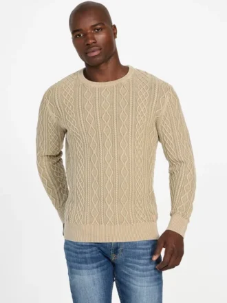 Herman Cable-Knit Washed Sweater