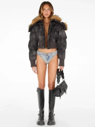Hooded Faux-Fur Puffer Jacket