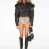 Hooded Faux-Fur Puffer Jacket