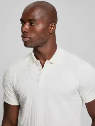 Houndstooth Jacquard Polo Shirt