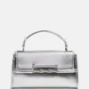 Iris Metallic Leather Top Handle Bag