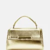 Iris Metallic Leather Top Handle Bag