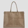 Isa Crocodile-Embossed Leather Tote