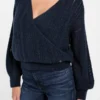 Izabella Wool-Blend Surplice Sweater