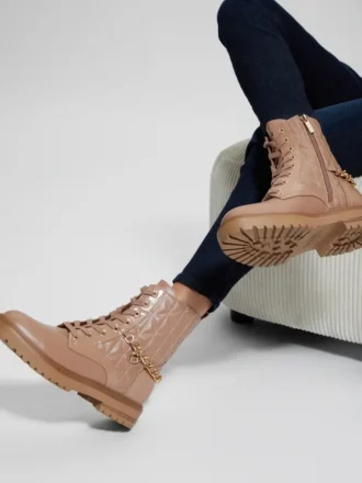 Jellard Quilted Chain Moto Boots