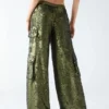 Kaia Sequin Cargo Pants