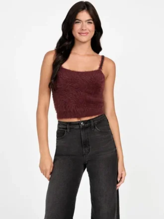 Keyla Fuzzy Sweater Crop Cami