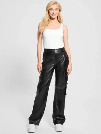 Kori Faux-Leather Cargo Pants