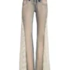 Lace Denim Flare Pants