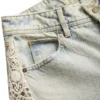 Lace Denim Flare Pants